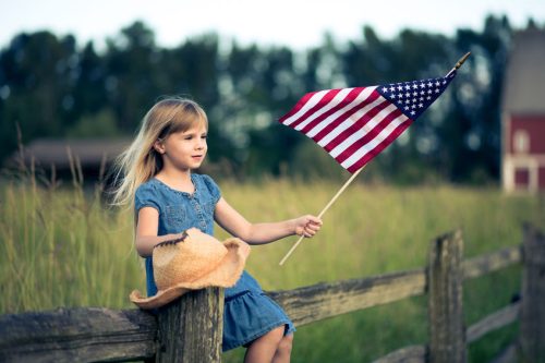 Girl with Flag
